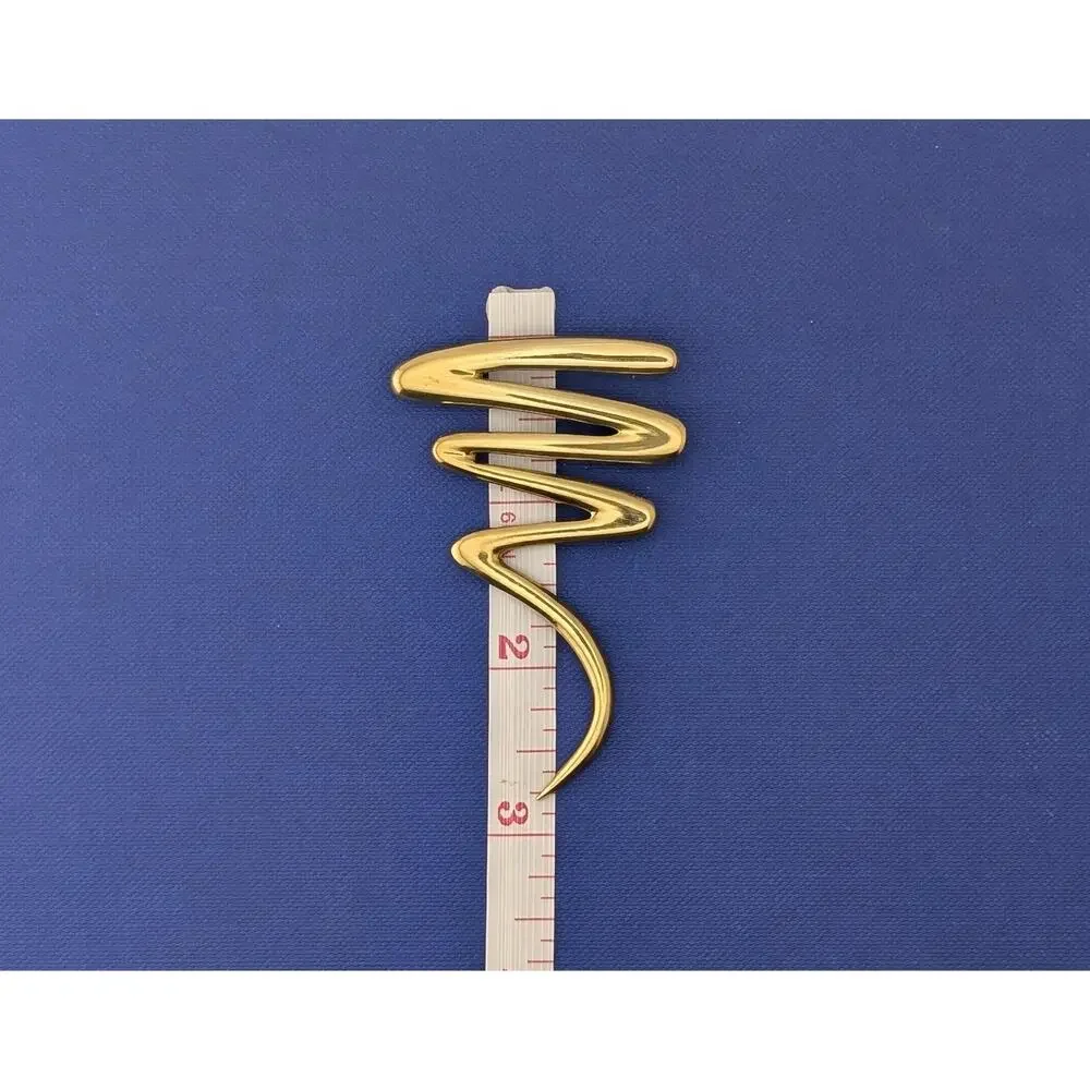 18kt Yellow Gold Zig Zag Squiggle Pin/Brooch - 16.0g